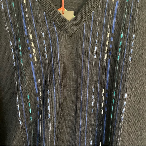 {Gabicci} NWT Vintage Blue Wool Blend V-Neck Pullover Sweater - XXL - Picture 4 of 9